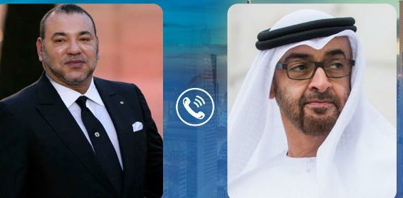 محادثة هاتفية بين الملك محمد السادس نصره الله و ولي عهد الإمارات العربية المتحدة محادثة هاتفية بين الملك محمد السادس نصره الله و ولي عهد الإمارات العربية المتحدة