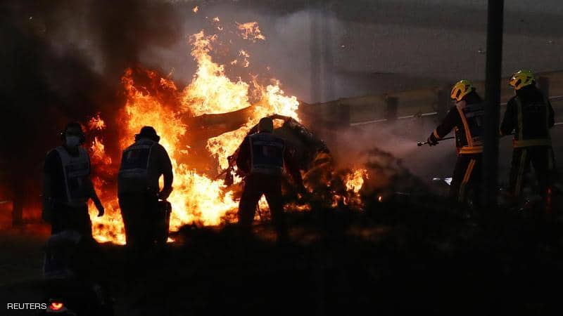 حادث مروع في سباق فورمولا 1 البحرين حادث مروع في سباق فورمولا 1 البحرين