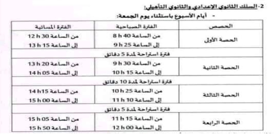 وزارة التربية الوطنية تعلن عن أوقات الدراسة في شهر رمضان