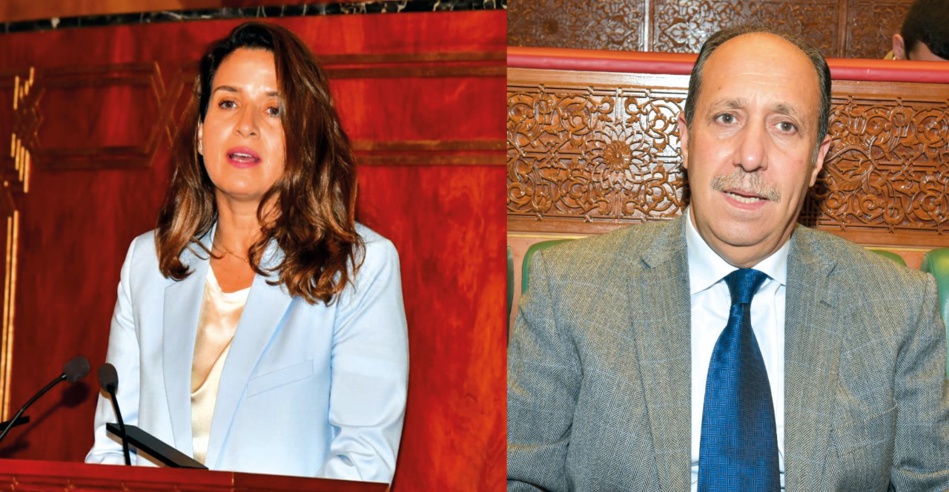المستشار البرلماني محمد زيدوح، وليلى بنعلي وزيرة الانتقال الطاقي