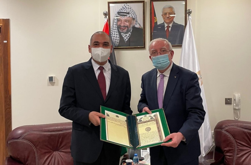 الوزير المالكي يتسلم نسخة من أوراق اعتماد السفير المغربي لدى فلسطين 
