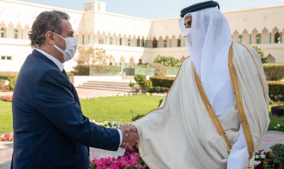 أمير‭ ‬قطر‭ ‬يستقبل‭ ‬أخنوش‭