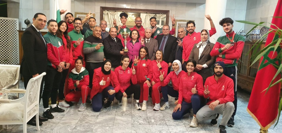 استقبال حافل للبعثة الوطنية للتايكوندو من طرف سفيرة صاحب الجلالة ببلغاريا استقبال حافل للبعثة الوطنية للتايكوندو من طرف سفيرة صاحب الجلالة ببلغاريا