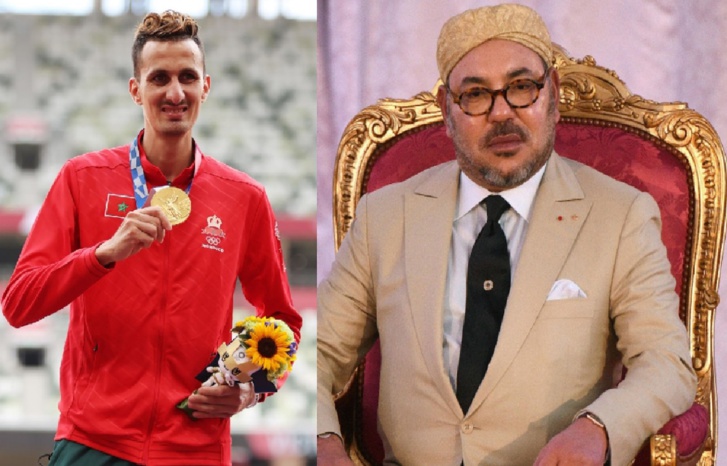 الملك محمد السادس يهنئ البطل سفيان البقالي الملك محمد السادس يهنئ البطل سفيان البقالي