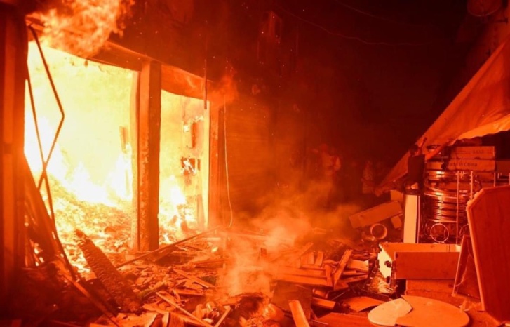 حريق يأتي على سوق بالقنيطرة حريق يأتي على سوق بالقنيطرة