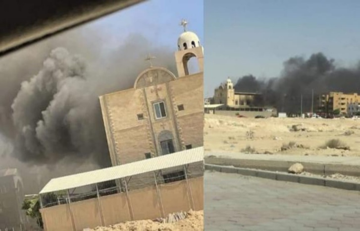 كنيسة جديدة يُدَمِّرُها حريق مُهْوِل في مصر