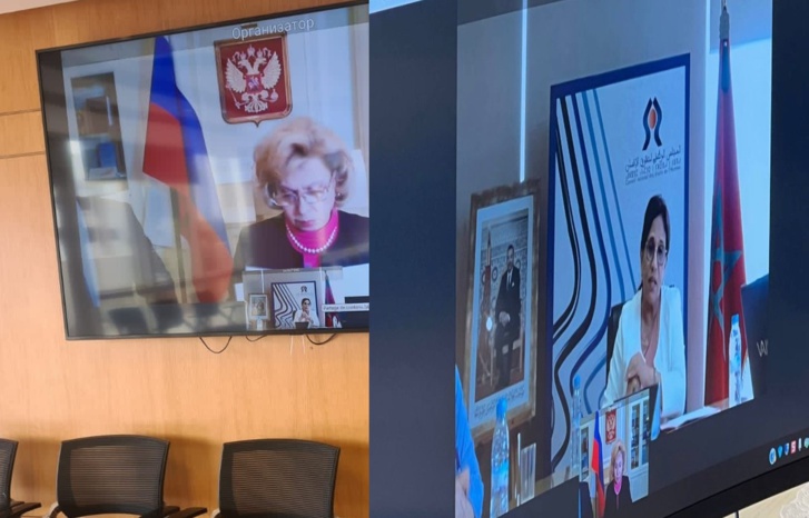 لقاء عن بعد بين رئيسة المجلس الوطني لحقوق الإنسان آمنة بوعياش ونظيرتها الروسية تاتيانا موسكلكوفا