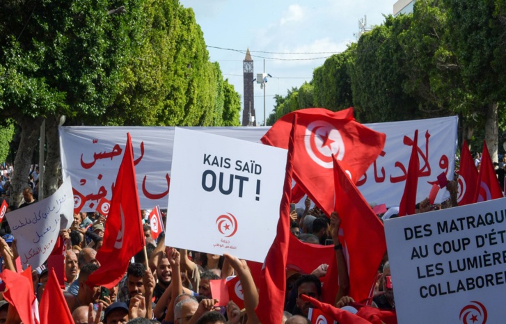 احتجاجات في تونس ضد الرئيس قيس سعيد