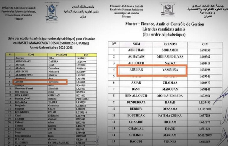 كلية العلوم بتطوان تخرج عن صمتها في فضيحة نجاح طالبة بمسلكين للماستر