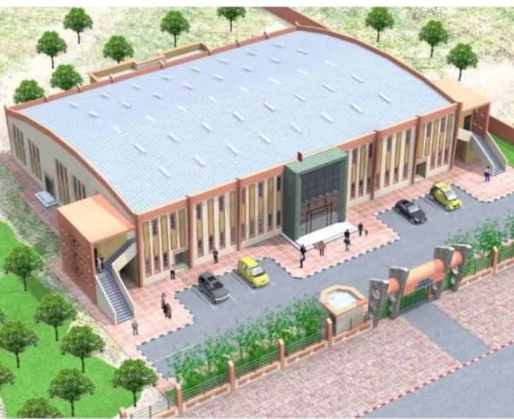 نموذج تصويري للملعب المغطاة المرتقب تشييده نموذج تصويري للملعب المغطاة المرتقب تشييده