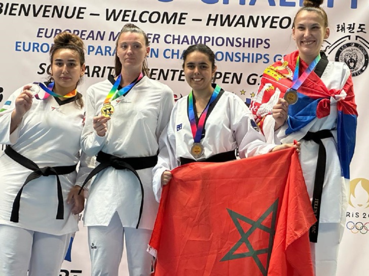 المغربية رجاء أقرماش تصعد منصة التتويج بالبطولة الأوروبية للباراتايكوندو بألمانيا المغربية رجاء أقرماش تصعد منصة التتويج بالبطولة الأوروبية للباراتايكوندو بألمانيا