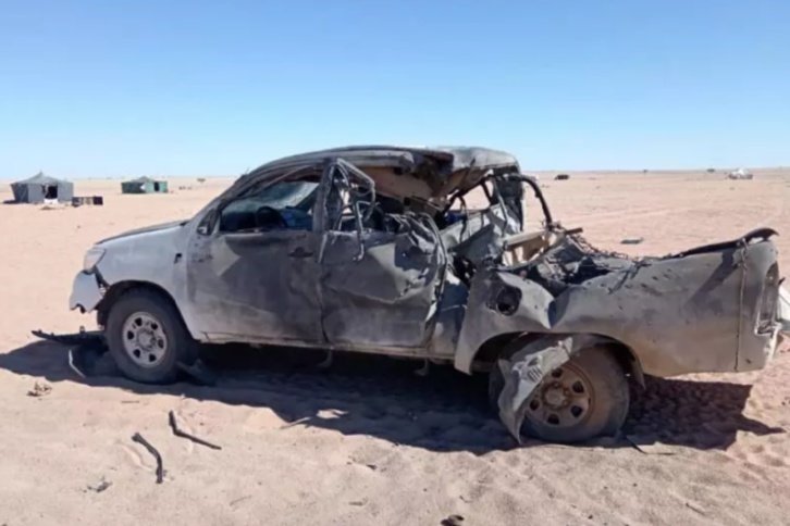 طائرة مغربية مسيرة تستهدف سيارة انفصالية جنوب المملكة طائرة مغربية مسيرة تستهدف سيارة انفصالية جنوب المملكة