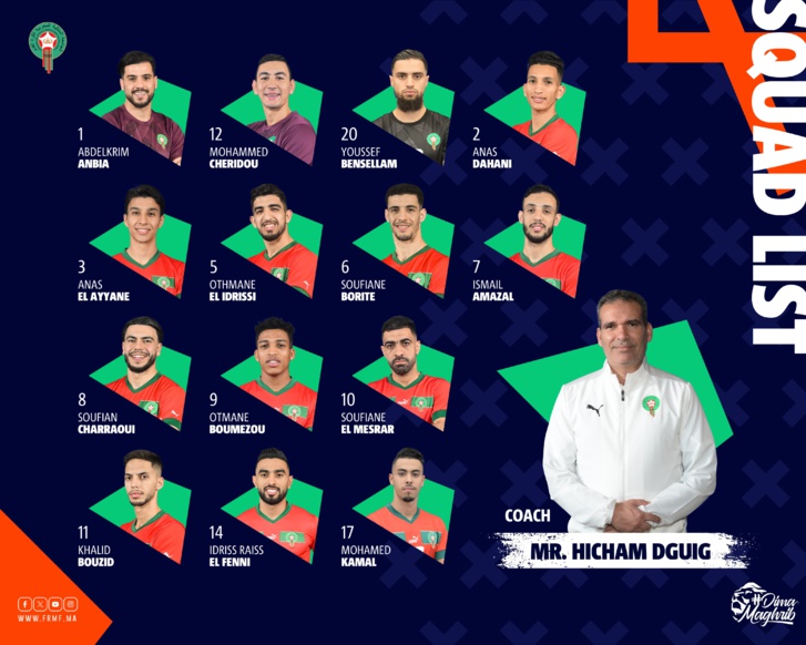 الدكيك يكشف عن اللائحة النهائية المشاركة في مونديال أوزبكستان للفوتسال الدكيك يكشف عن اللائحة النهائية المشاركة في مونديال أوزبكستان للفوتسال