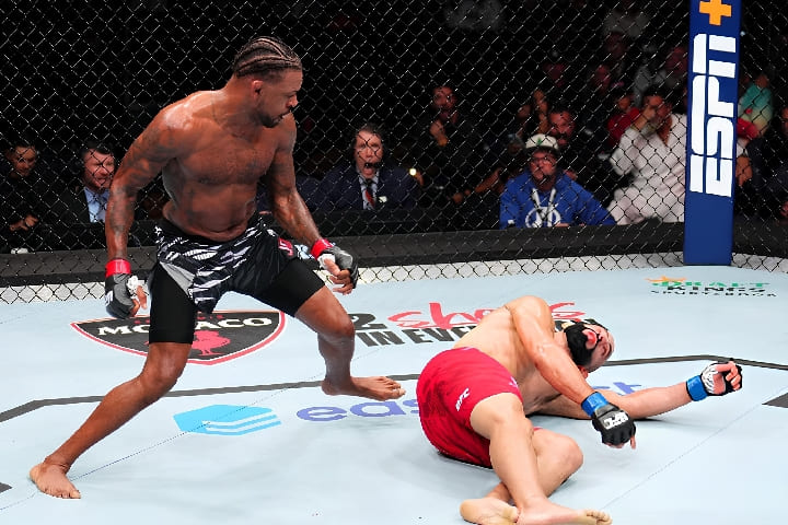 عثمان أبو زعيتر يسقط بـ"الكاو" أمام مايكل جونسون في منافسات UFC عثمان أبو زعيتر يسقط بـ"الكاو" أمام مايكل جونسون في منافسات UFC