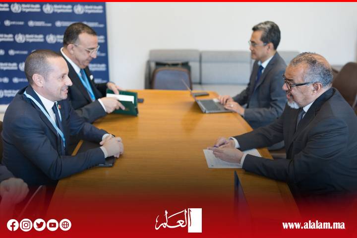 وزير الصحة المغربي يجري مباحثات ثنائية مع المدير العام لمنظمة الصحة العالمية وزير الصحة المغربي يجري مباحثات ثنائية مع المدير العام لمنظمة الصحة العالمية
