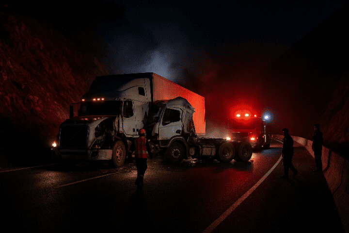 حادثة سير مميتة بمنحدر أمسكروض بالطريق السيار أكادير – مراكش حادثة سير مميتة بمنحدر أمسكروض بالطريق السيار أكادير – مراكش