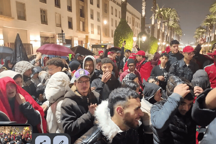 جماهير الرباط تغطي الشوارع فرحا بعد تأهل الأسود رغم الأداء الباهت