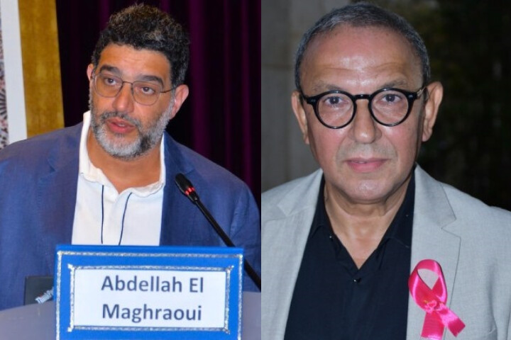 على اليمين الدكتور أنور الشرقاوي خبير في التواصل الطبي والإعلام الصحي وعلى اليسار البروفسور عبد الله المغراوي رئيس الجمعية المغربية لأمراض الروماتيزم