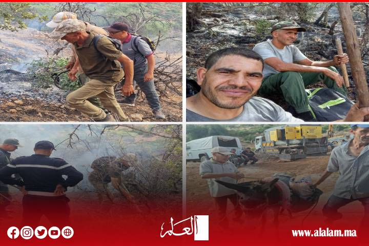 إخماد حريق غابة أيت مصاد بتيموليلت