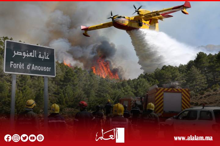 حريق غابة العنوصر بصفرو.. 3 طائرات 