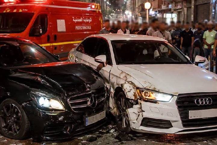 ​حادث سير وسط موكب زفاف بمدينة ترجيست يستنفر الوقاية المدنية والأمن الوطني