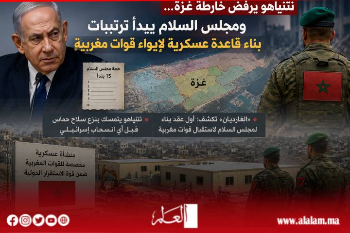نتنياهو يرفض خارطة غزة... ومجلس السلام يبدأ ترتيبات بناء قاعدة عسكرية لإيواء قوات مغربية