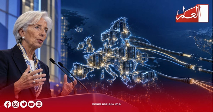 تصميم تعبيري يجسد تحذيرات لاغارد من ارتهان أوروبا لتكنولوجيا الذكاء الاصطناعي المستوردة تصميم تعبيري يجسد تحذيرات لاغارد من ارتهان أوروبا لتكنولوجيا الذكاء الاصطناعي المستوردة