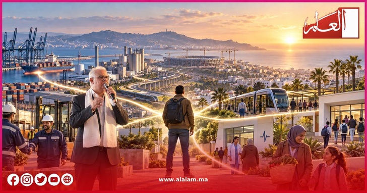نزار بركة خلال كلمته بمدينة طنجة مؤكدًا أن الرهان الحقيقي للتنمية يُقاس بأثر المشاريع في حياة المواطنين
