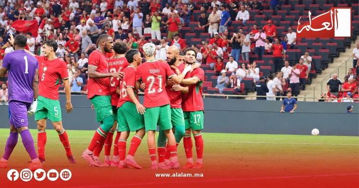 فرحة جماعية للاعبي المنتخب المغربي