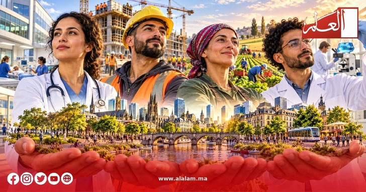 تصميم تعبيري عن مساهمة المهاجرين في بناء أوروبا