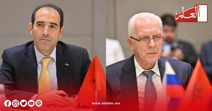 ألكسندر غوتسان ومحمد بنعليلو خلال مباحثات التعاون المغربي الروسي في مكافحة الفساد
