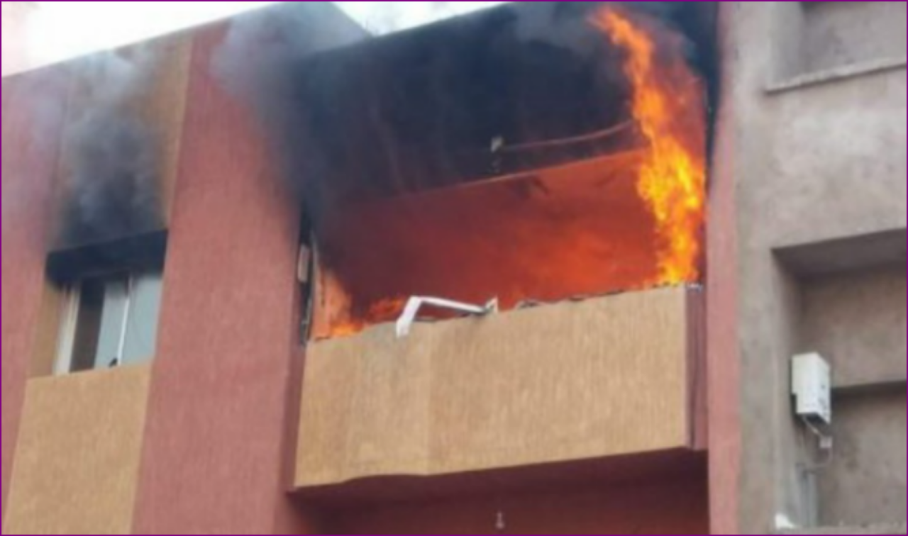 وفاة طفلة بسبب حريق مهول بحي للامريم وفاة طفلة بسبب حريق مهول بحي للامريم