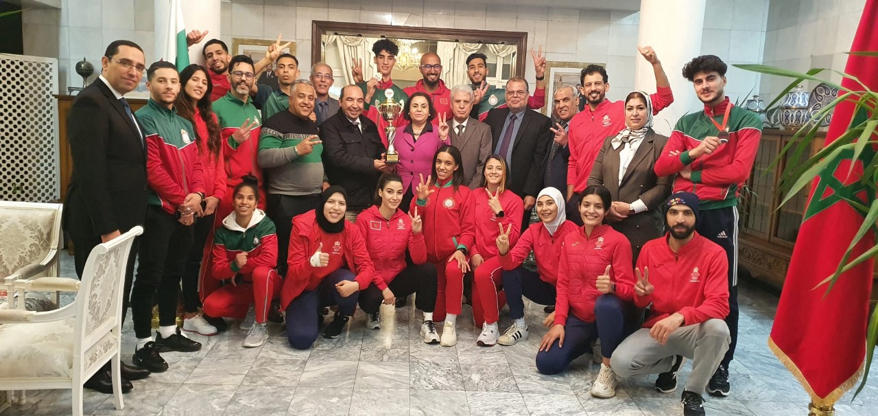 استقبال حافل للبعثة الوطنية للتايكوندو من طرف سفيرة صاحب الجلالة ببلغاريا