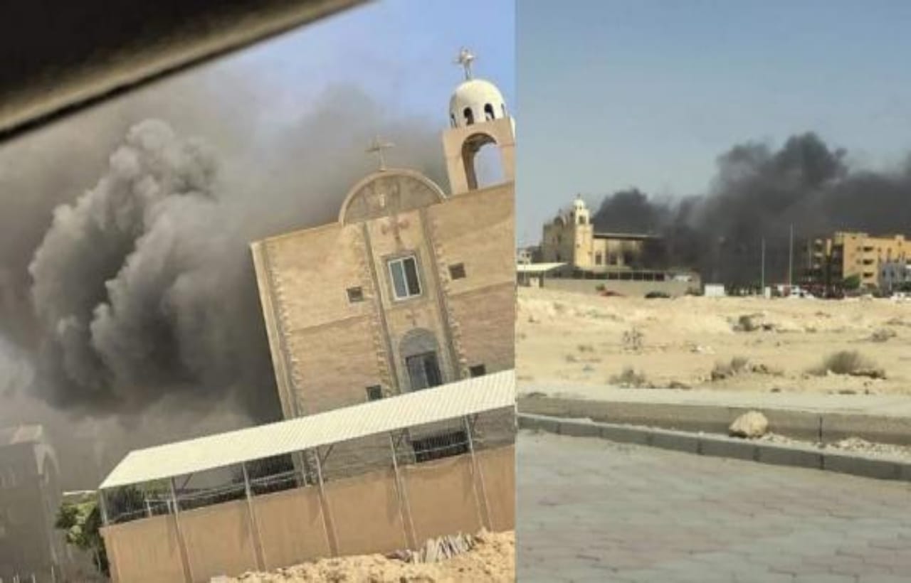 كنيسة جديدة يُدَمِّرُها حريق مُهْوِل في مصر