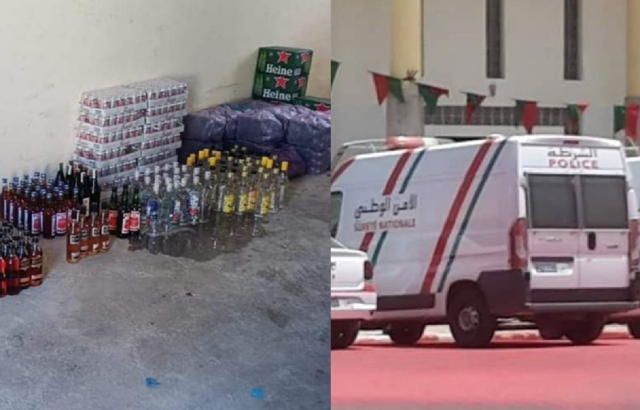 توقيف شخصين بسبب ترويج خمور ومخدرات بالقصر الكبير توقيف شخصين بسبب ترويج خمور ومخدرات بالقصر الكبير