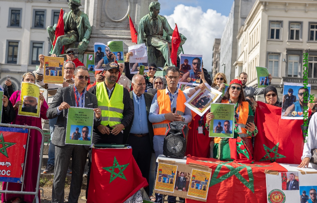 بروكسيل: وقفة احتجاجية حاشدة لمغاربة العالم على جريمة عسكر الجزائر النكراء