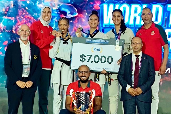 الفريق الوطني إناث للتايكوندو ينتزع الرتبة الثانية في كأس العالم للفرق بكوريا الجنوبية