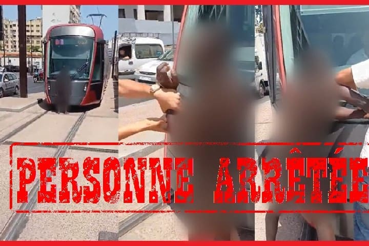شبه عارٍ يعرقل سير الطرامواي بالبيضاء.. والأمن يتدخل ويُحيله على المستشفى النفسي