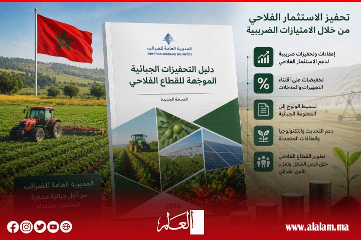 مديرية الضرائب تطلق دليلاً محدثاً للتحفيزات الجبائية دعماً للاستثمار الفلاحي