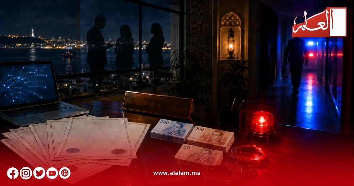 حزم نقود ووثائق على مكتب الأدلة