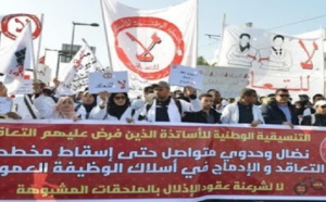 تعليق مسيرات إحتجاجية للأساتدة المتعاقدين بسبب التدخلات الأمنية وحقوقيون يستنكرون الوضع