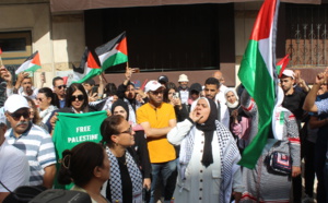 الجمعية المغربية لمساندة الكفاح الفلسطيني في وقفة احتجاجية تنديدا بالإرهاب الصهيوني