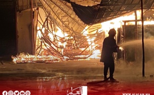 أكادير: حريق مهول يلتهم خمسين محلا تجاريا في سوق المتلاشيات بتكوين