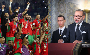 جلالة الملك يهنئ أعضـاء المنتخب الوطني المغربي الفائز ببطولة كأس العرب