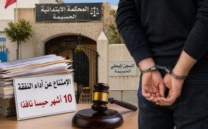 ابتدائية الحسيمة تدين شخصاً بـ10 أشهر حبسا نافذاً بسبب الامتناع عن أداء النفقة