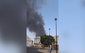 حريق بورشة أشغال خلف محطة القطار الرباط يستنفر السلطات