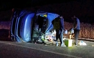 حادث انقلاب حافلة سياحية بتازاغين يخلف أكثر من 20 مصابة واستنفاراً لمختلف المصالح