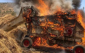 ​الحسيمة : حريق يأتي على آلة للدرس ومحصول فلاحي بدوار تغالين بإسنادة ويخلف خسائر مادية جسيمة