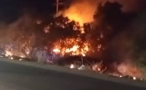 ​اندلاع حريق بالقرب من "القنطرتين" بين إمزورن وأتروكوت.. والسلطات تتدخل لإخماد النيران