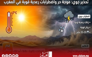 تحذير برتقالي.. موجة حر تصل إلى 47 درجة وأمطار رعدية ورياح قوية تضرب عدة مناطق بالمغرب